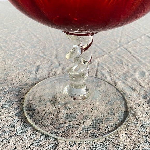 Empoli Italian over sized Brandy snifter with clear twisted stem. 12” tall. - Picture 3 of 7